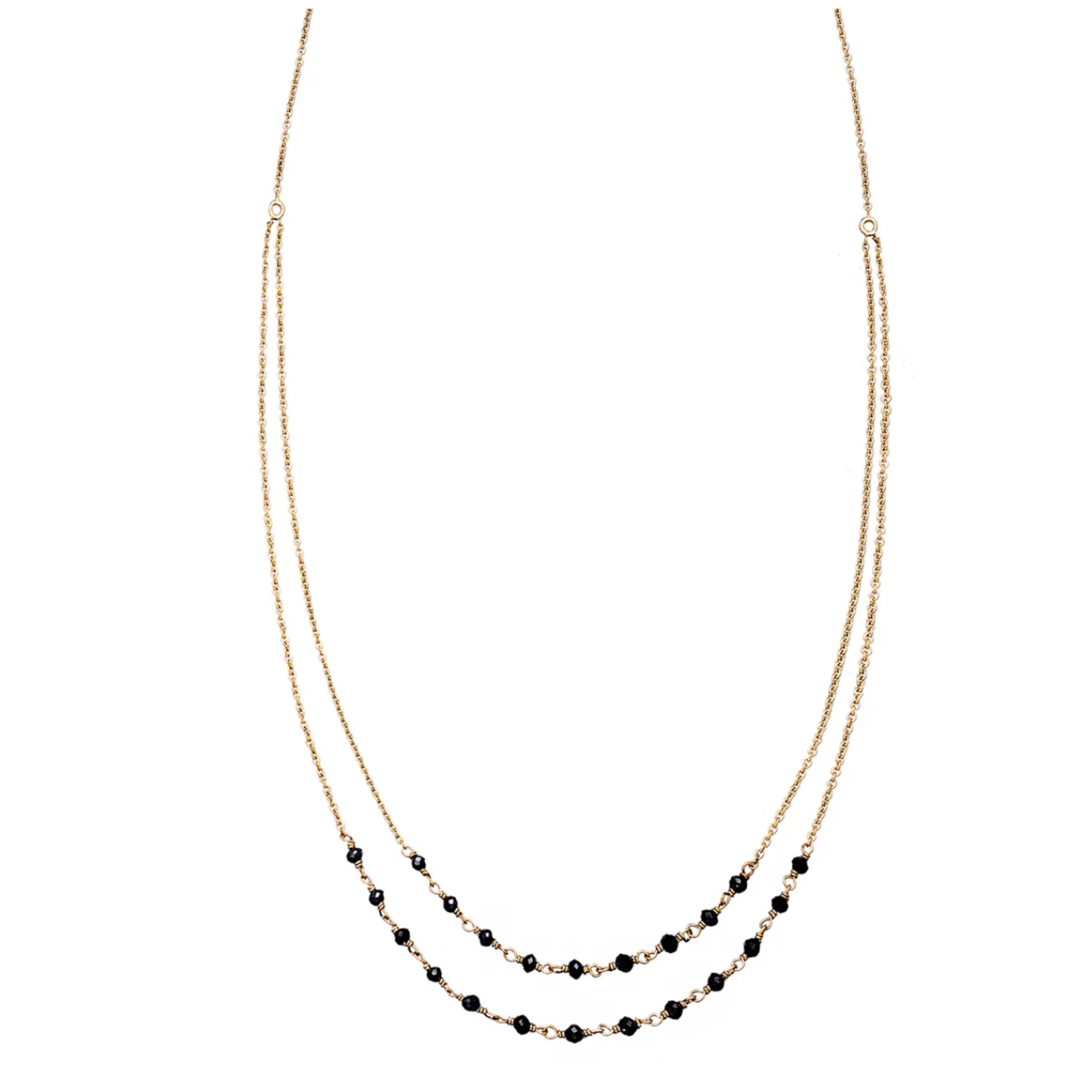 Sethi Couture 18k and Black Diamond Double Strand Jillian Necklace, 16"-18"