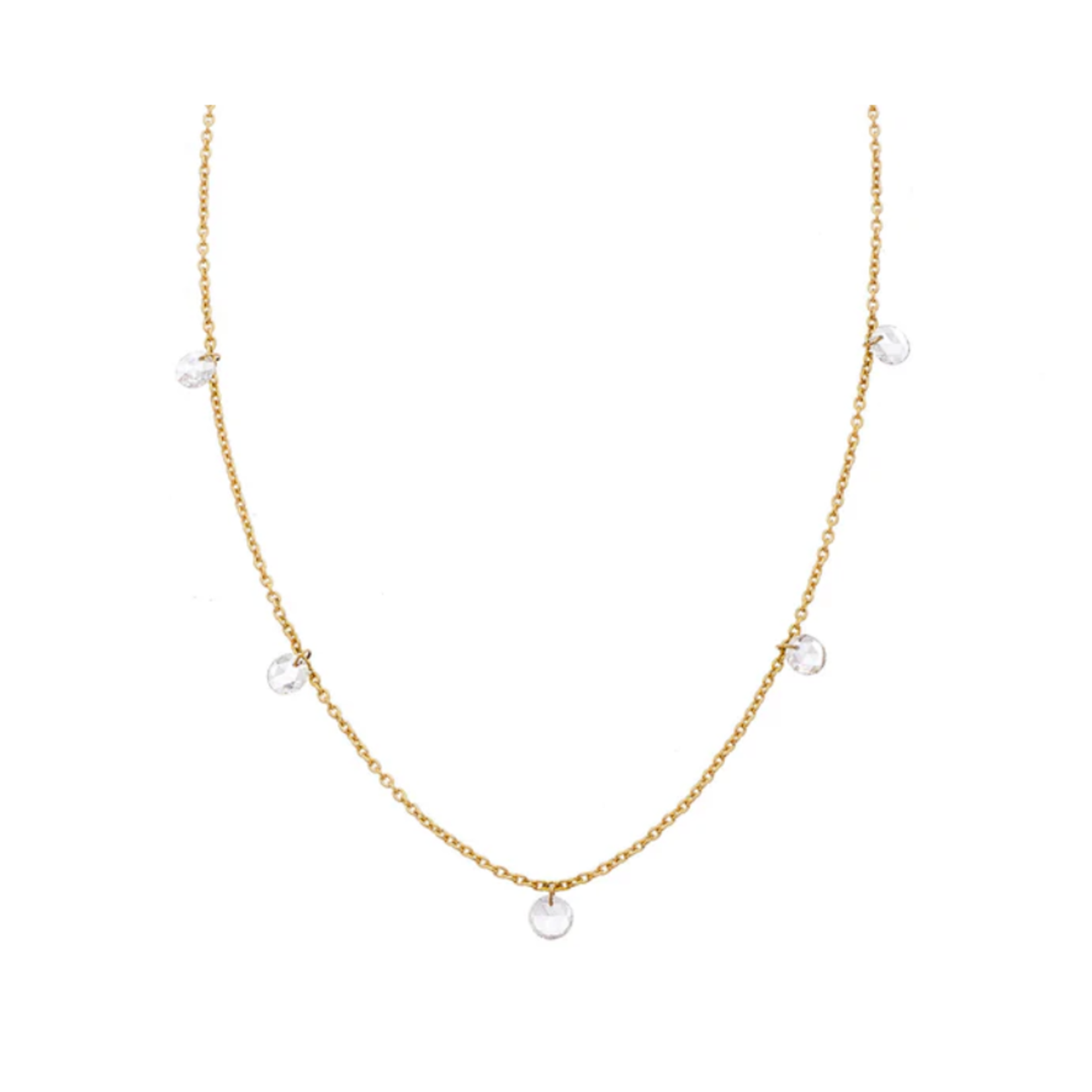 Sethi Couture 18k and 5 Stone Rose Cut Diamonds Cien Necklace