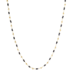 Sethi Couture Wire Wrapped Leila Black Diamond Chain with 18k Gold Beads, 18 inches