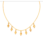 ARA Collection 24k Gold 7 Drop White Diamond Lentil Necklace