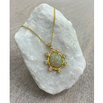 ARA Collection 24k Gold Ethiopian Opal Drop & Diamond Frame Necklace