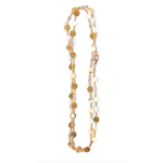 ARA Collection 24k Gold Hammered Disc & Diamond Slice Necklace - 36"