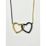 ARA Collection 24k Gold & Oxidized Silver Interlocking Hearts Necklace