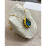 ARA Collection 24k Gold & Pear London Blue Topaz Necklace