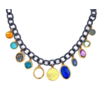 ARA Collection Oxidized Silver & 24k Gold Charm Necklace