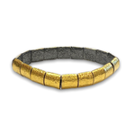 ARA Collection 24k Gold Over Oxidized Silver Stretch Bracelet