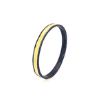 ARA Collection Oxidized Silver Bangle with 24k Gold Strip