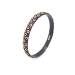 ARA Collection Oxidized Silver & 24k Gold Bezel Ruby Polka Dot Bangle