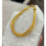 ARA Collection 5 Strand 24k Gold Tube Bracelet