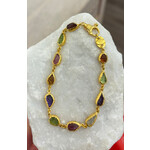 ARA Collection 24k Gold Semi Precious Leaf Tennis Bracelet