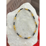 ARA Collection Silver, Oxidized Silver & 24k Gold Mini Sphere Stretch Bracelet