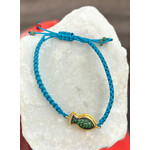 ARA Collection Pave Tsavorite Fish & Turquoise Macramé Bracelet