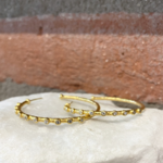 ARA Collection 24k Gold Large Tube Hoop Earrings with Diamonds