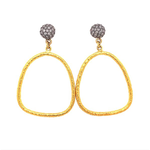 ARA Collection 24k Gold, Oxidized Silver & Pave Diamond Door Knocker Earrings