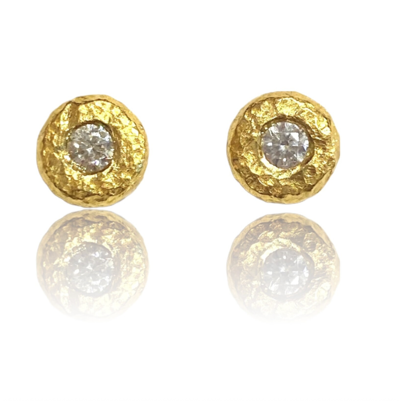 ARA Collection 24k Gold Small Donut Diamond Studs