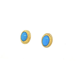 ARA Collection Oval Sleeping Beauty Turquoise & 24k Gold Studs