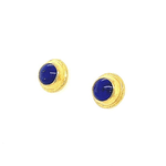 ARA Collection Round Lapis & 24k Gold Studs
