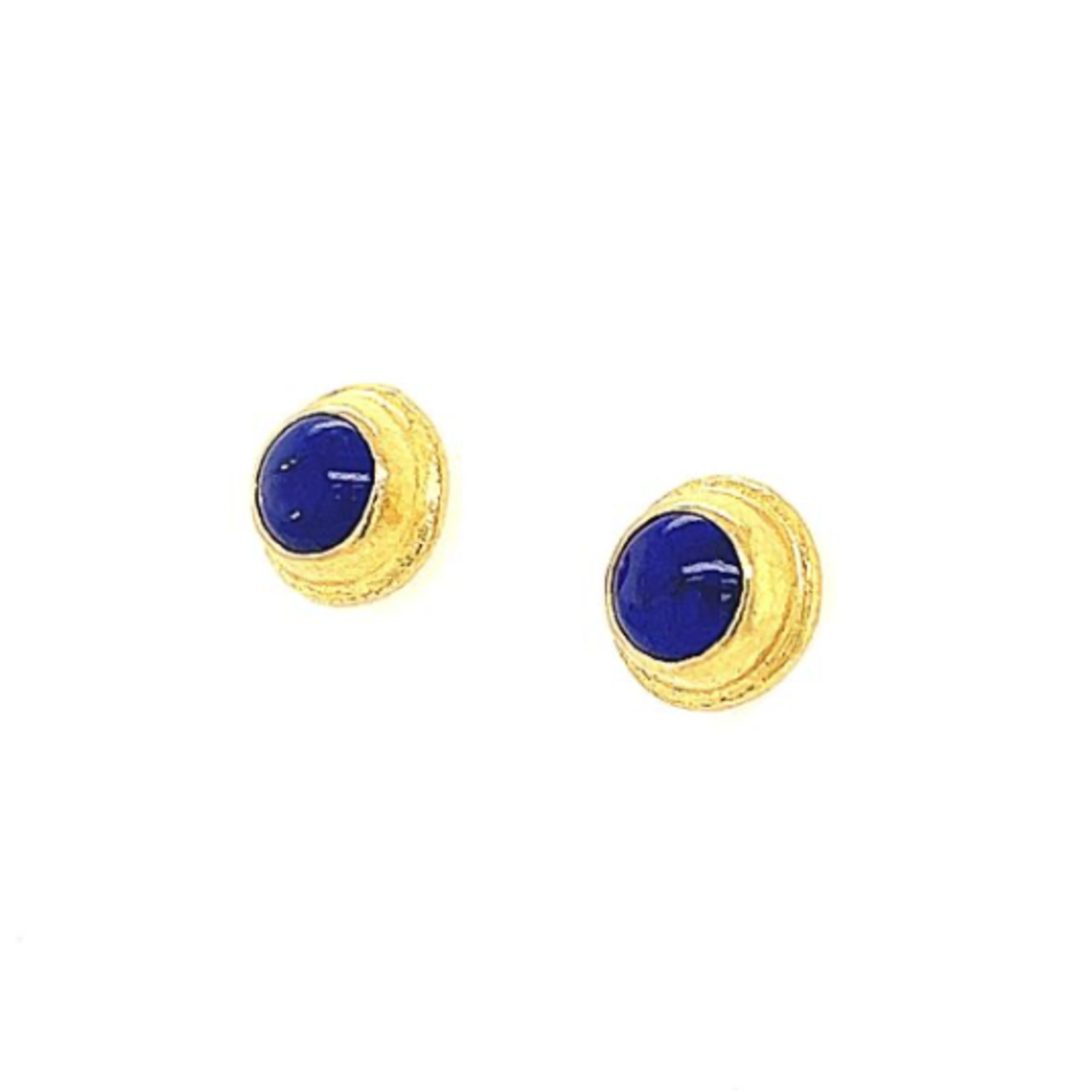 ARA Collection Round Lapis & 24k Gold Studs