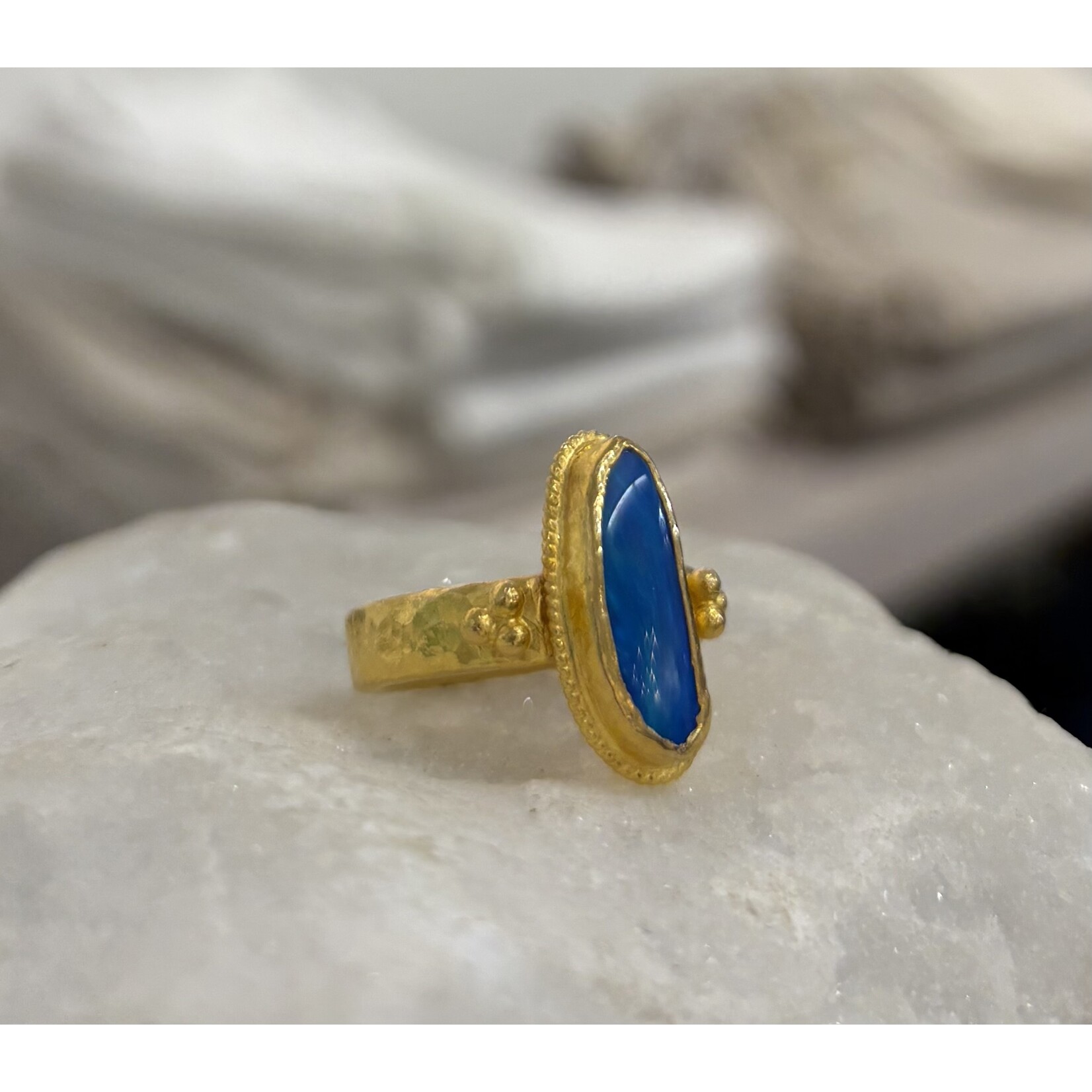 ARA Collection 24k Gold & Australian Opal Doublet Classic Ring