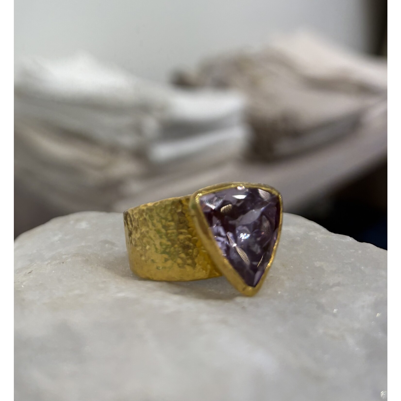 ARA Collection 24k Gold Trillion Amethyst Cigar Band