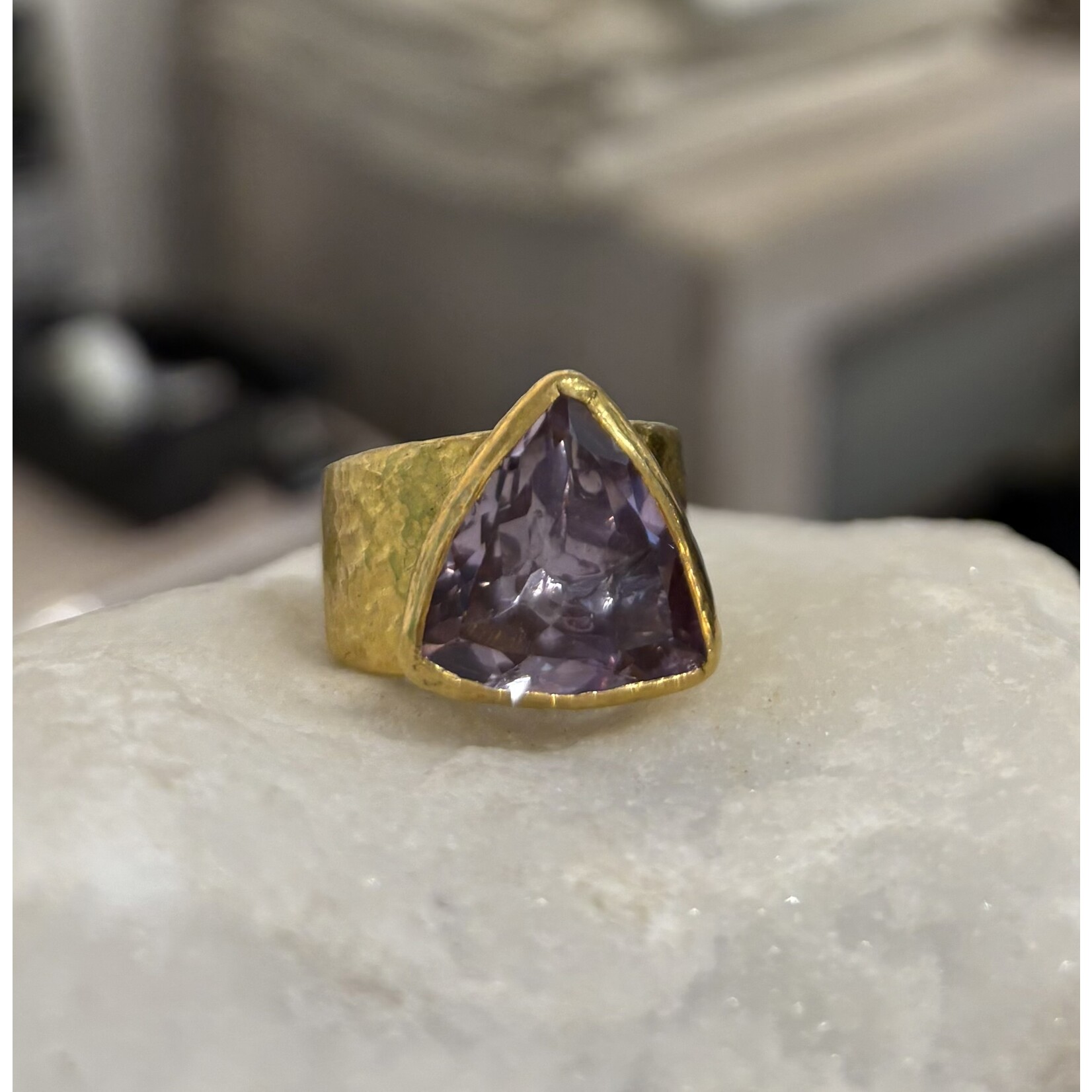 ARA Collection 24k Gold Trillion Amethyst Cigar Band