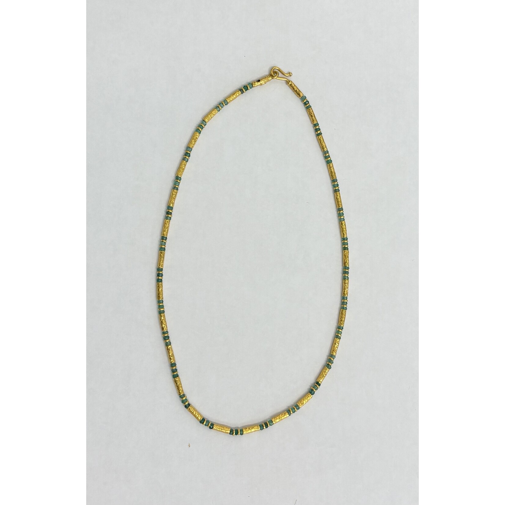 ARA Collection 24k Gold & Emerald 3mm Tube Necklace