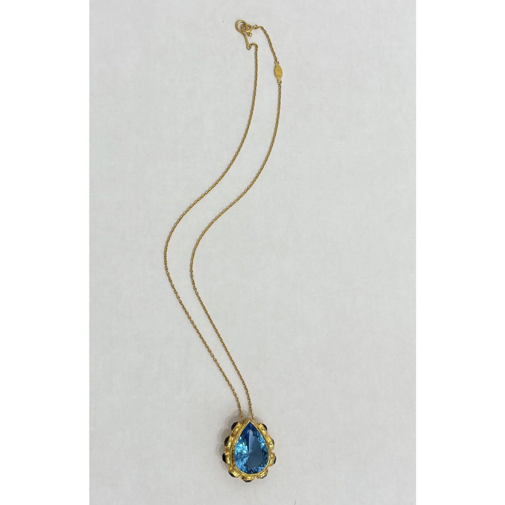 ARA Collection 24k Gold & Pear London Blue Topaz Necklace