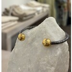 ARA Collection Oxidized Silver Cuff with 24k Gold Spheres