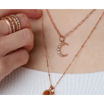 Sethi Couture 18k Rose Gold and Rose Cut Diamond Small Crescent Moon Pendant