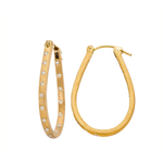 Sethi Couture 18k Brushed Gold and Diamond Dunes Oval Hoops