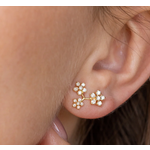 Sethi Couture 18k Enchanted Garden Triple Flower White Diamond Earrings