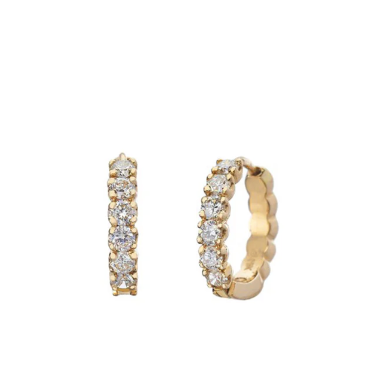 Sethi Couture 18k Yellow Gold and Diamond Zelda Huggies