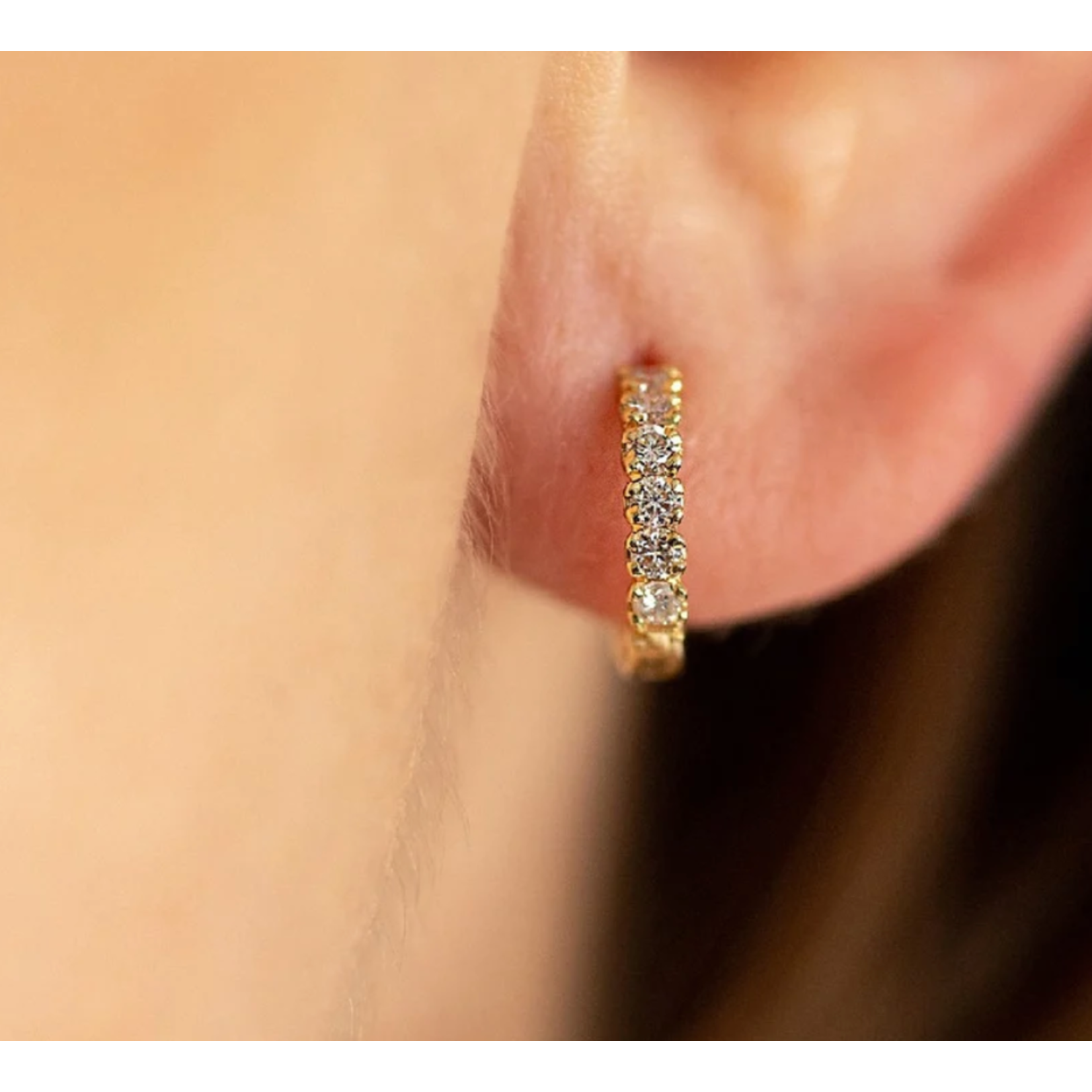 Sethi Couture 18k Yellow Gold and Diamond Zelda Huggies