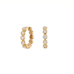 Sethi Couture 18k Modern Bezel Diamond Huggies