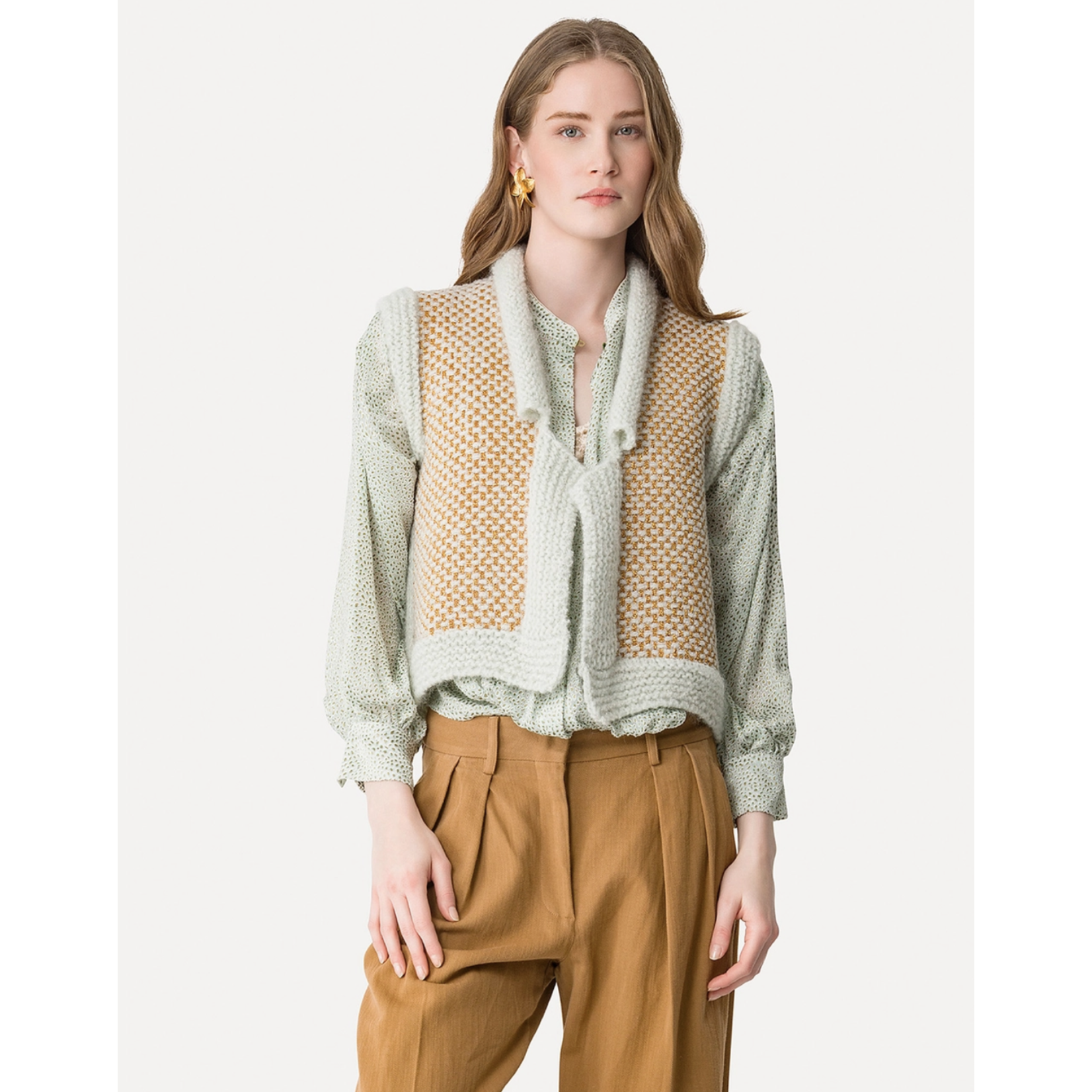 Forte Forte Natté Tweed and Bouclé Knit Vest