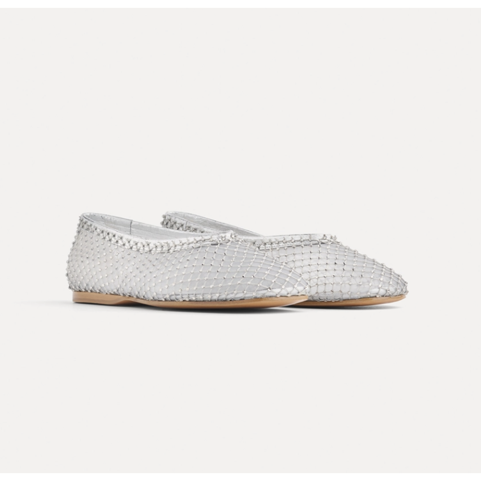 Forte Forte Crystal-Embellished Mesh Ballet Flats