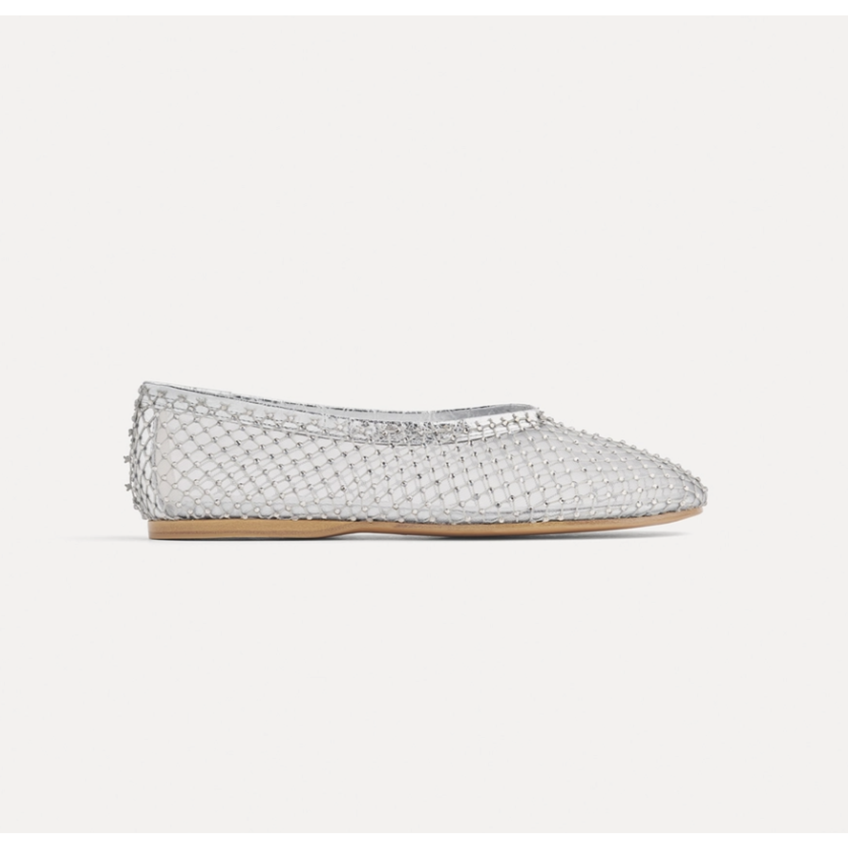 Forte Forte Crystal-Embellished Mesh Ballet Flats