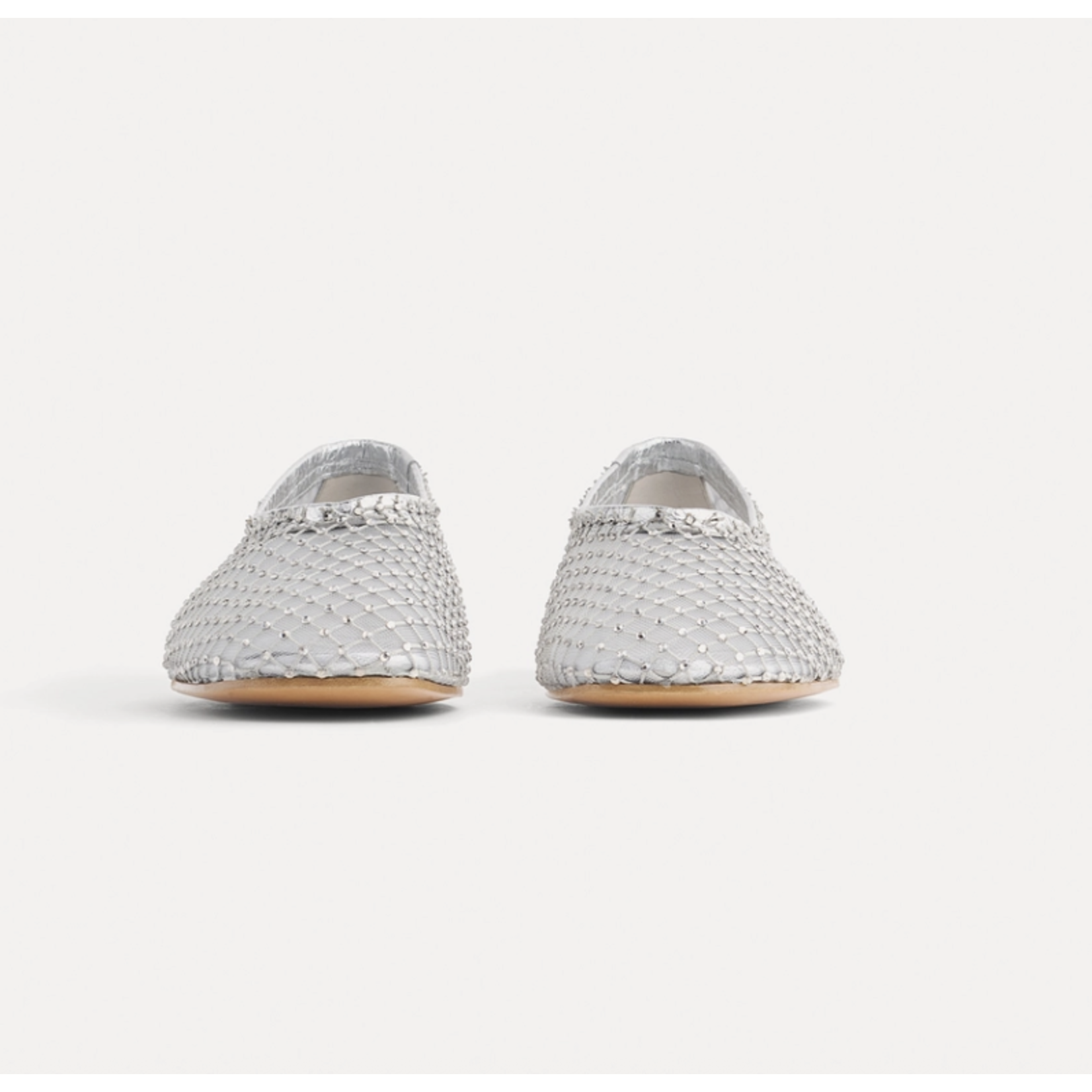 Forte Forte Crystal-Embellished Mesh Ballet Flats