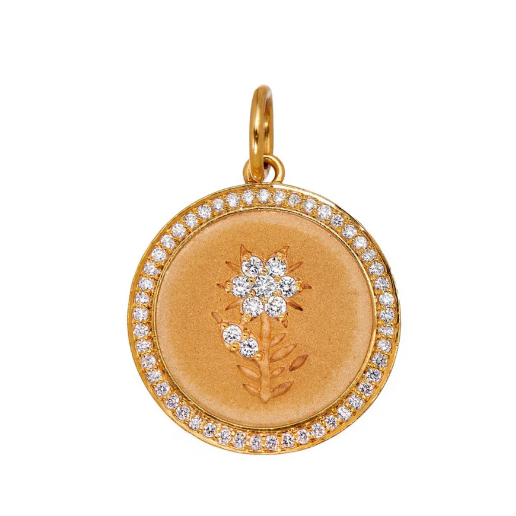Sethi Couture Large 18k and Diamond Fleur Charm