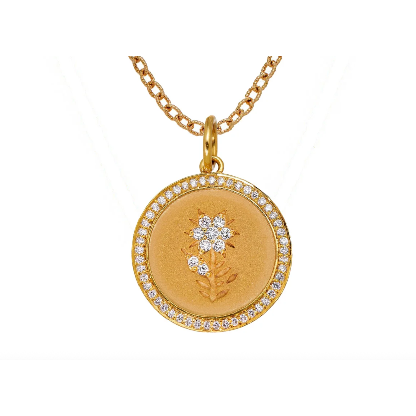 Sethi Couture Large 18k and Diamond Fleur Charm