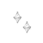 Sethi Couture 18k White Gold and Rosecut Diamond Duet Trillion Stud Earrings