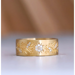 Sethi Couture 18k and Diamond Fleur Wide Band Ring