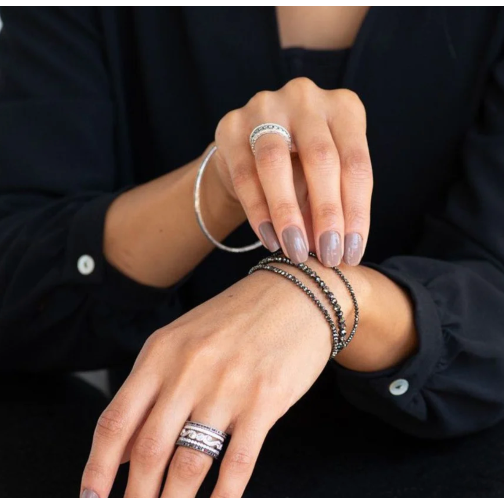 Sethi Couture Black Diamond Bead (2.5-3mm)Noir Bracelet, 7 inches, approx 10 carats