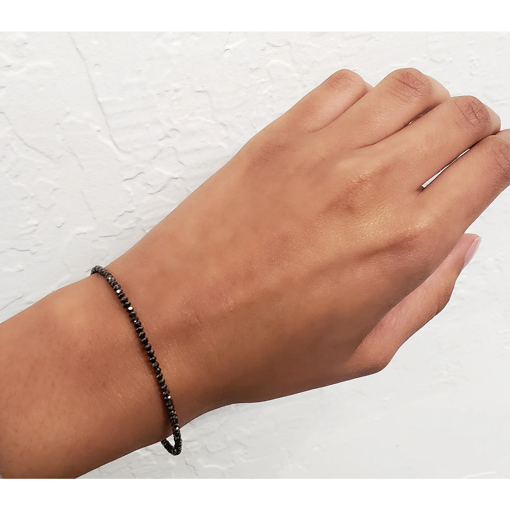 Sethi Couture Black Diamond Bead (2.5-3mm)Noir Bracelet, 7 inches, approx 10 carats