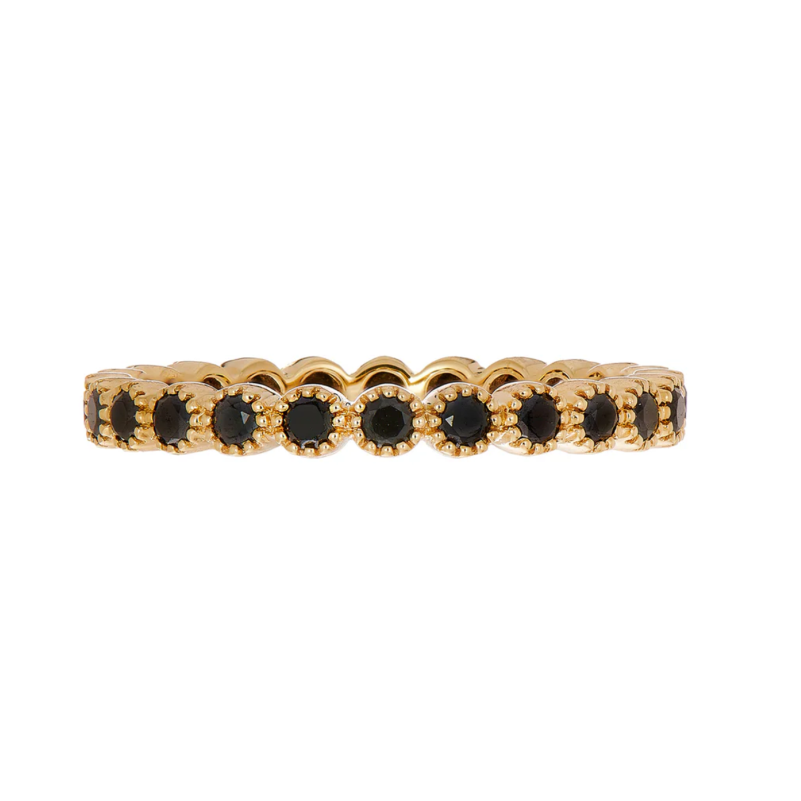 Sethi Couture 18k Gold and Black Diamond Bezel Eternity Band