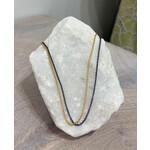 ARA Collection 0.4mm Fine 24k Gold and Oxidized Silver Double Chain