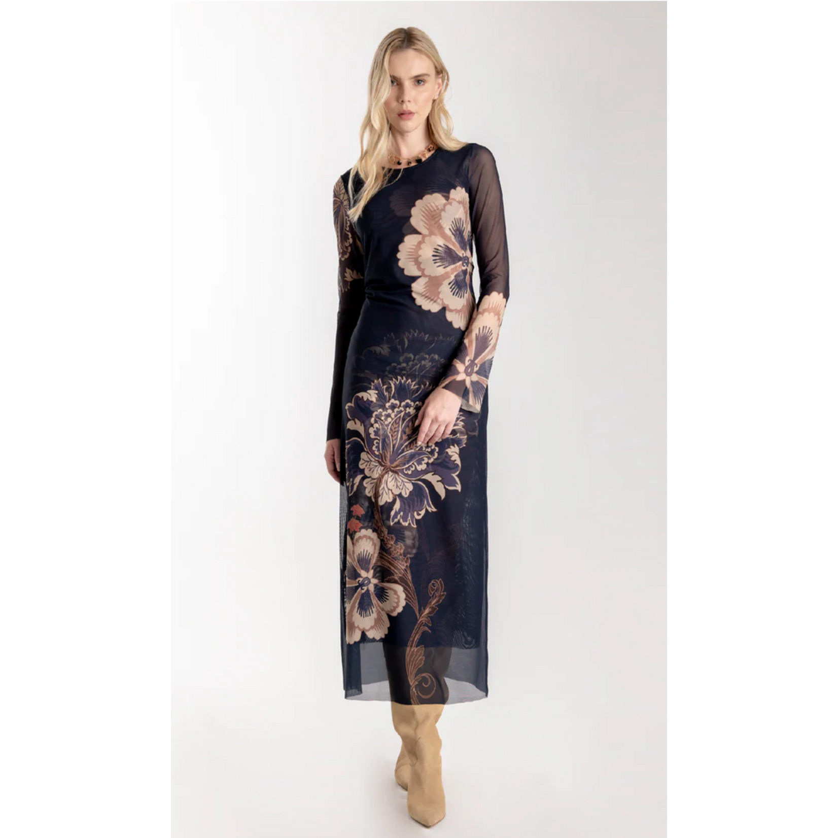 Especia Midnight Arabesque Midi Dress