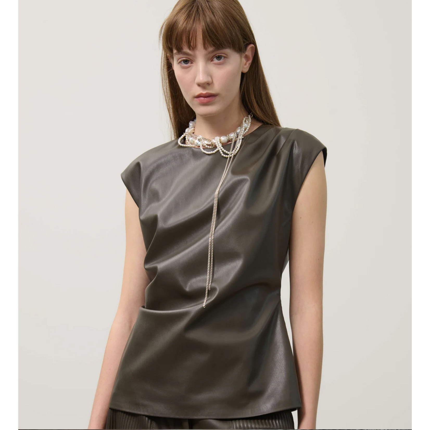 Beatrice Top in Eco Leather