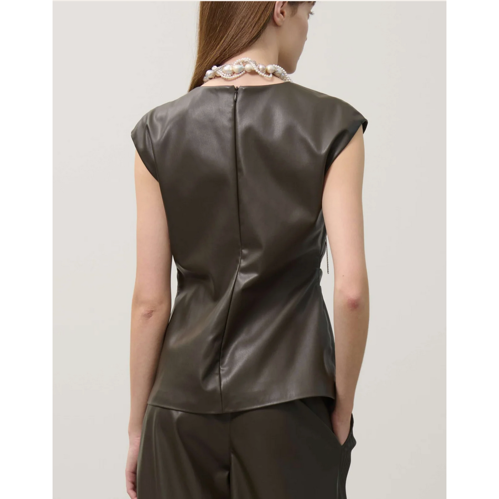 Beatrice Top in Eco Leather