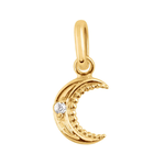 Gigi Clozeau 18K Yellow Gold and Diamond Petite Moon Pendant